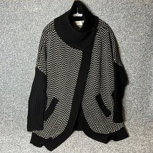 Korye long snap neck sweater with pockets, Size L